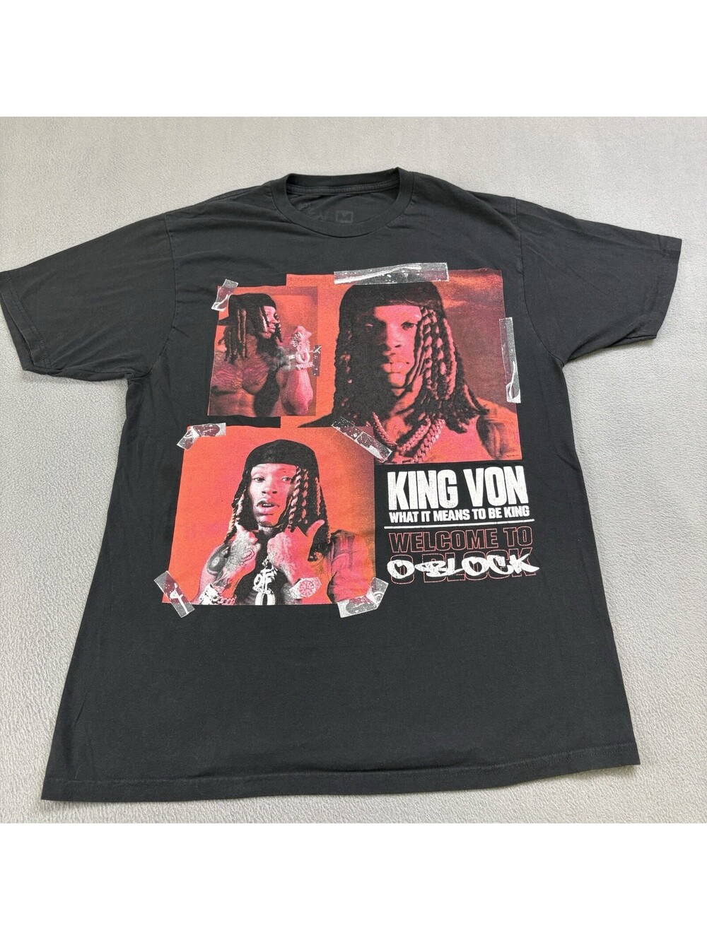 King Von Welcome To O Block Drill Rap T Shirt Size Medium Black